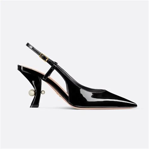 Dior Tribales Slingback Pump Black Patent Calfskin .